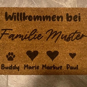 Personalisierte Fußmatte, Kokos Fußmatte, Türmatte, Indoor Deko Matte, Familie imagem 1