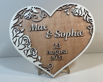 Personalized Wedding - Anniversary Mural, Gift, Heart