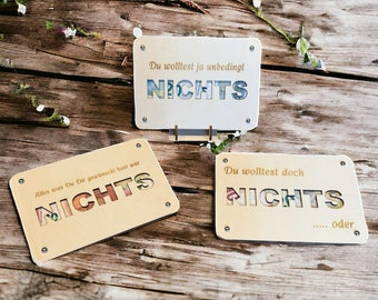 Unique wooden money gift cards – For those who wanted “nothing”.