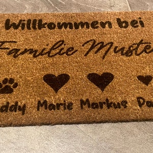 Personalisierte Fußmatte, Kokos Fußmatte, Türmatte, Indoor Deko Matte, Familie imagem 2