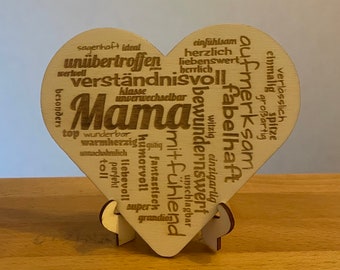 Heart made of words for mom, Mother's Day heart, mom