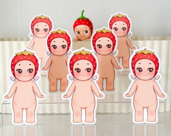 strawberry angel baby stickers |  Water-Resistant Stickers for Laptops, Water Bottles, Journals, Deco