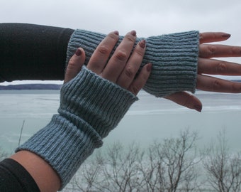 Wool Handmade Rib Hand Knit Arm Hand Warmers