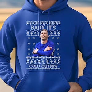 Baby Its Cold Outside kersttrui, Cole Palmer Ugly Pullover Hoody, grappige Cold Palmer Celebration gedrukte kersttop, cadeau voor The Blues