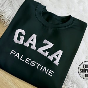 Palestine Gaza Embroidered Sweater, Palestine Comfort Colors Sweatshirt, Gaza Crewneck Jumper, Easy Fit Sizes Unisex Comfy Top, Muslim Shirt