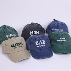 Personalized Embroidered Dad Hat, Custom Grandpa Vintage Hat with Est Year, Your Own Text/Logo Baseball Cap for New Dad, Father&#39;s Day Gifts