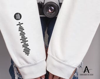 Custom Spotify Code Embroidered Sweatshirt Personalized Spotify Code Crewneck Sweater Etsy Ireland