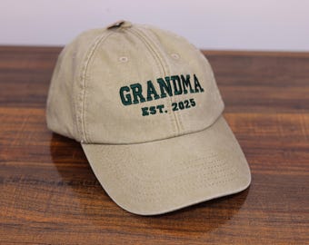 Gestickte Oma Hut, personalisierte Nana-Baseballmütze, benutzerdefinierte Est. Jahresmütze, Vintage Großmutter Geschenk Verstellbare Mütze für Sie, Geschenk für Sie