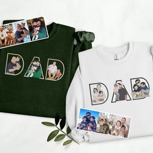 Embroidered Dad Portrait Sweatshirt, Personalised Sketch from Photo Sweater, Father&#39;s Day Gifts, Kids Portraits Jumpers, Gifts for New Dad