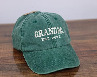 Personalised Grandpa Embroidered Cap, Custom Vintage Baseball Hat, Grandad Gifts, Vintage Dad Hats, Adjustable Cap for Him, Fathers Day Gift