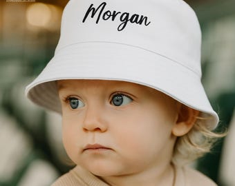 Personalised Baby Bucket Hats, Embroidered Name Baby Sun Hats, Beach Bucket Hat for Summer, Toddlers Gifts, Surf Bucket Hat, Gift for Babies