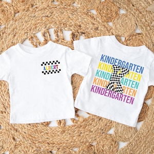 Personalised Back To School Tshirt, Custom Name Kids Kindergarten Tees, Retro Boys Preschool Kindergarten Shirts, First Day Of School Gifts