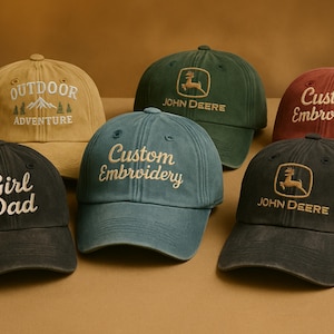 Embroidered Vintage Cap, Personalised Text/Logo Baseball Hat, Dad Hats, Your Own Text Caps, Christmas Gift, Gift for Bride