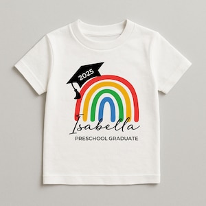 Personalised Kids Preschool Graduation T‑shirts, Custom Name Nursery