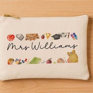 Personalised Name Teachers Pencil Case, Custom Printed Pencil Pouches, Students Pencils Carry Case, Back to School Gifts, Gifts for Teacher