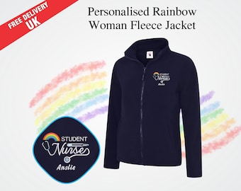Personalised Nurse Fleece Jacket, Custom Embroidered Student Nurse Zip Up, Medical Staff Uniform, Doctor Nurse Gift, Nursing School Outfits