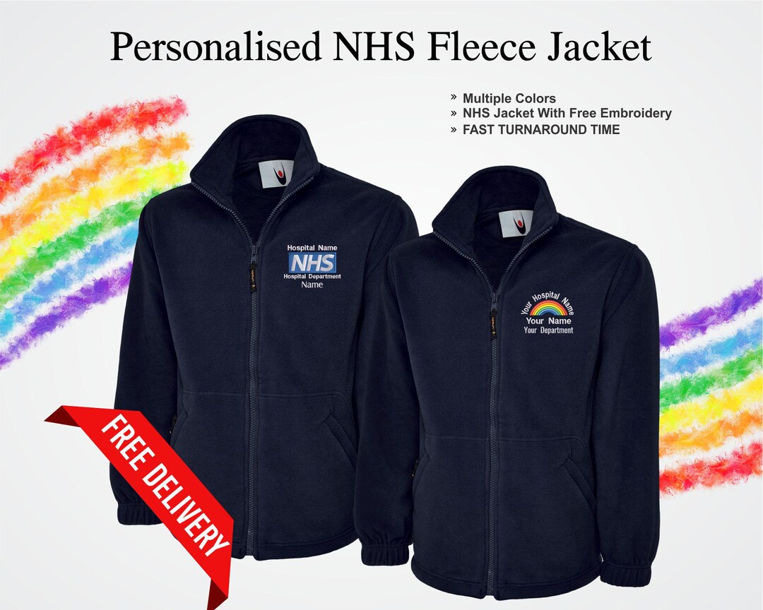 Embroidered Nurse Fleece Jackets, Personalised Hospital Department