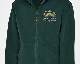 Helden Mitarbeiter Fleece Jacke Wir Unterstützen Unsere Helden DANKE Regenbogen Bestickte Fleece Jacke Bestickt