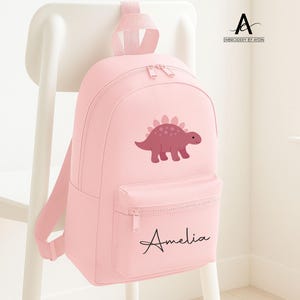 Sacs à dos dinosaures pour enfants, sac à dos scolaire avec prénom personnalisé, joli sac à dos stégosaure pour garçons, cadeaux de rentrée, cadeaux d'école de papa