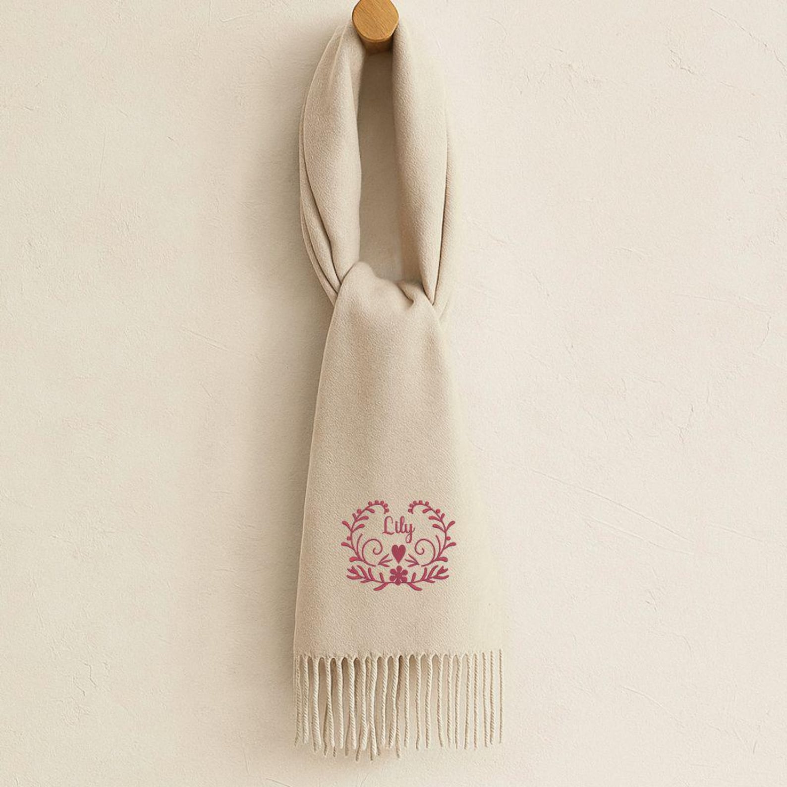 Initial Scarf Personalized Name Embroidered Winter Scarf, Custom Initial Monogram ...