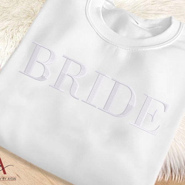 Bride Sweatshirt, Wifey Embroidered Crewneck Jumper, Personalise Bridal Party Mrs Sweater, Hen Do Bachelor Party Wedding Gift for Future Mrs