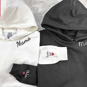 Mom Embroidered Hoodies, Personalised Mama Hoodie, Custom Kids Names On Sleeve Jumper, Mother&#39;s Day Presents, Clearance Sale Shop Now!!
