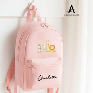 Sacs pour enfants avec prénom personnalisé, Sacs à dos d'école pour enfants, Sacs pour bébé avec prénom personnalisé, Sac à dos pour tout-petit, Cadeaux de rentrée, Sacs d'animaux de safari pour enfants