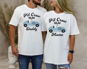 Matching Pit Crew Birthday Shirt, Mama Daddy Matching Party Tee, Family Racing Theme Shirts, Birthday Outfit, Race Day Pit Crew T-Shirt