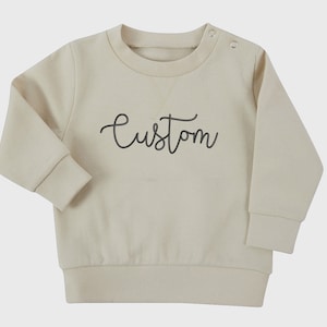 Custom Embroidered Name Kids Sweaters, Personalized Toddlers Jumper, Baby Shower 1st Birthday Jumpers, Christmas Gifts for New Born Babies