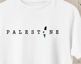 Palestine Tshirts, Palestine Map Flag Printed Crewneck Shirts, Palestine Adults Sizes Tee Tops, Palestine Clothing, Free Shipping in Uk