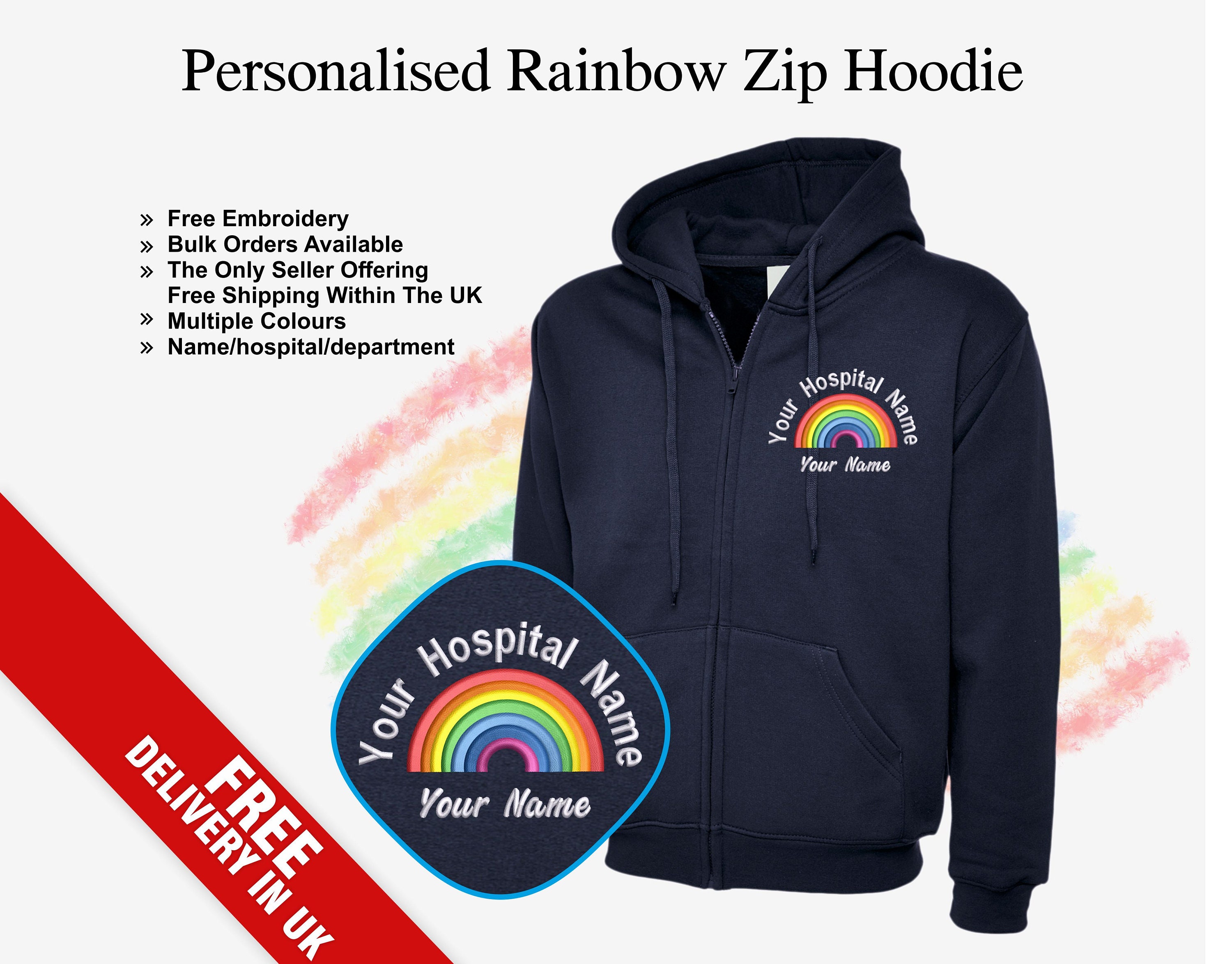 Rainbow Logo Nhs Rainbow Hoodie Uk Nhs Rainbow Hoodie UK