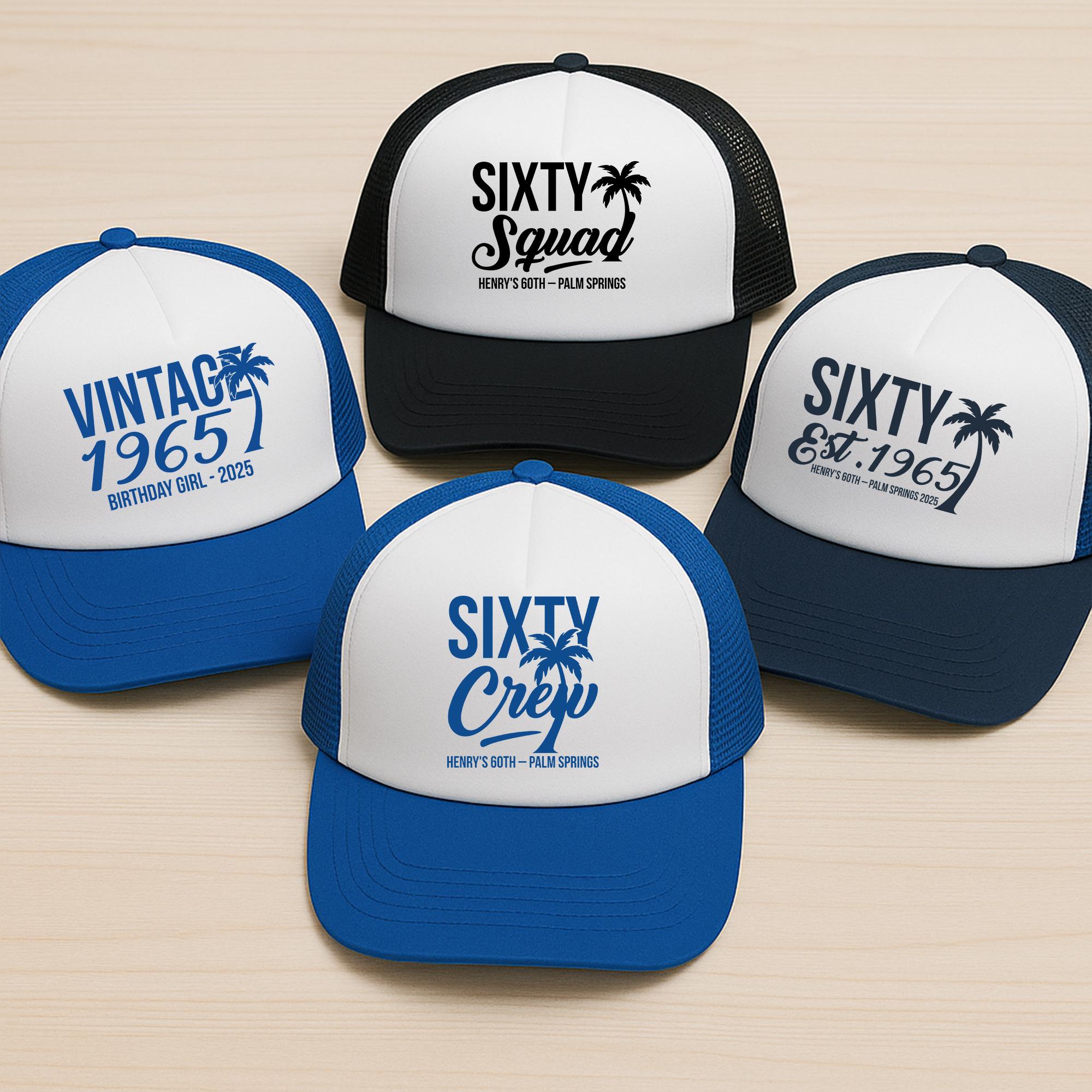 Personalised 50th Birthday Squad Caps, Custom Vacation and Birthday ...
