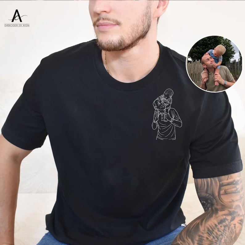 Custom Dad Photo Shirts, Personalised Father's Day Family Portrait Shirts