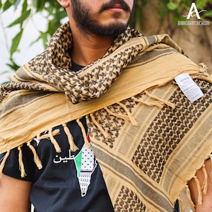 Arabic Style Palestine Cotton Scarf, Unique Keffiyeh Shemagh Scarf, Traditional Palestinian Head Scarf, Vintage Scarves for Mens & Womens