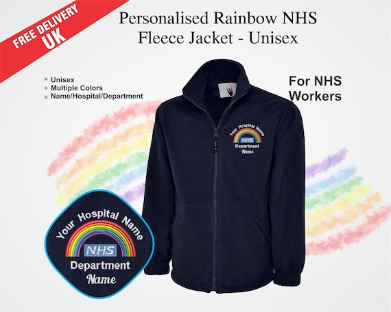 Veste polaire arc en ciel NHS personnalisee veste brodee avec nom du service de l hopital uniforme zippe NHS du personnel de sante livraison gratuite au Royaume Uni Etsy France