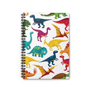 Colorful Dino Spiral Notebook - Ruled Line