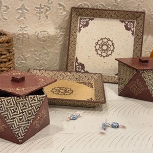 Traditional Korean Hanji Handmade Craft | Pencil Holder | Jewelry Box | Plate | Gifts