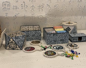 Traditional Korean Hanji Handmade Craft | Hand Mirror | Jewelry Box | Tea Box | Business Card Holders & Cases | Gifts