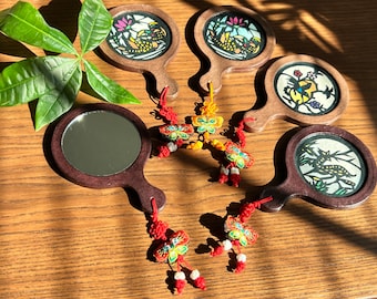 Compact Mirror | Traditional Korean Hanji Handmade Craft | Hand Mirror| Pocket Mirror | Oriental Style | Gifts