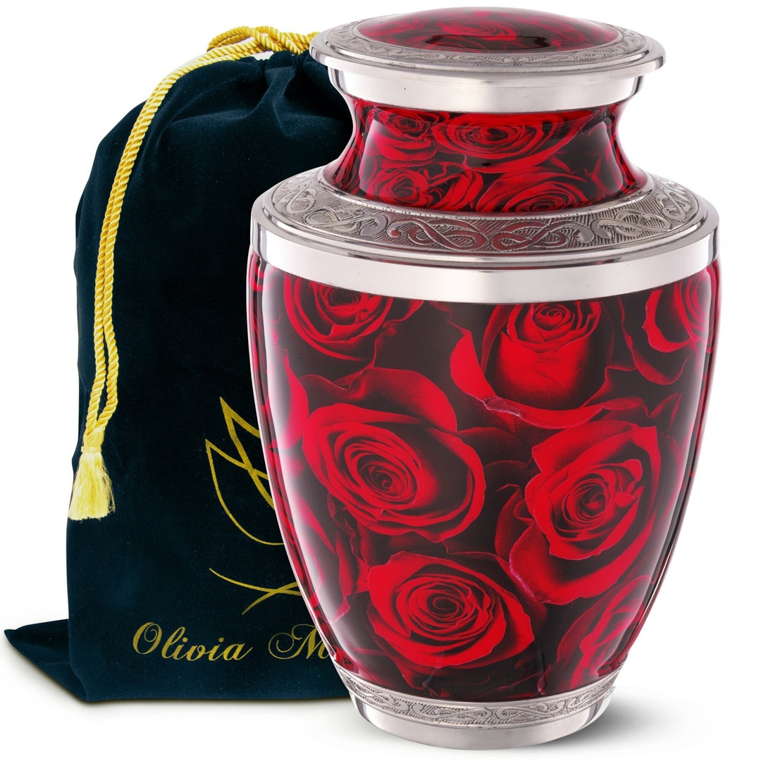 Crimson Rose Urn for Human Ashes Adult Female | Cremation Funeral ...