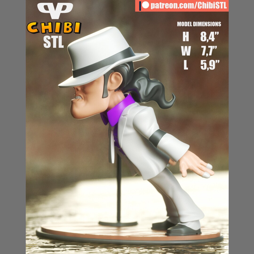 3DXM Michael Jackson Chibi STL File, 3D Digital Printing STL File for