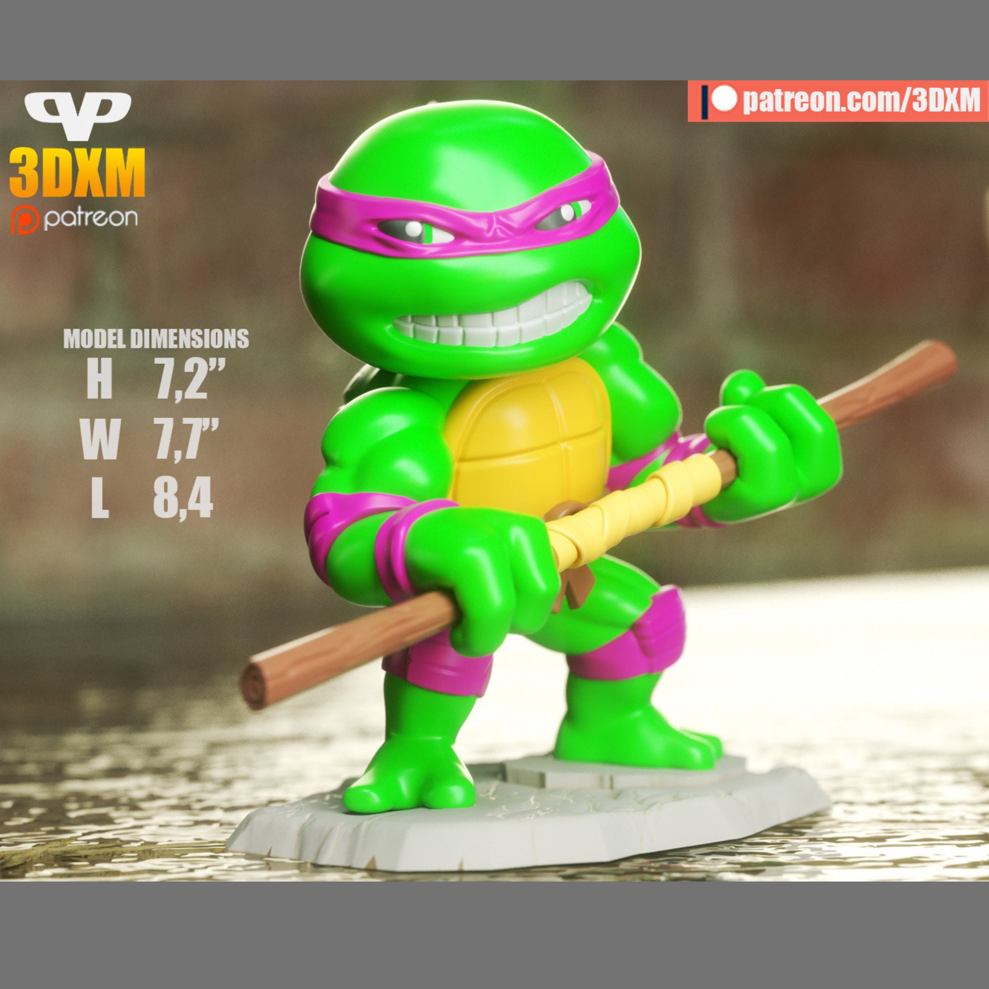 STL file Donatello Ninja Turtle cosplay TMNT 🥷・3D print model to