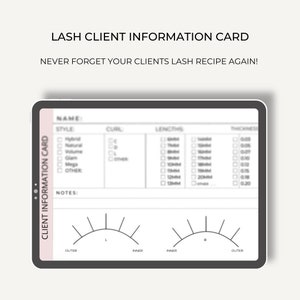 Lash klantinformatiekaart