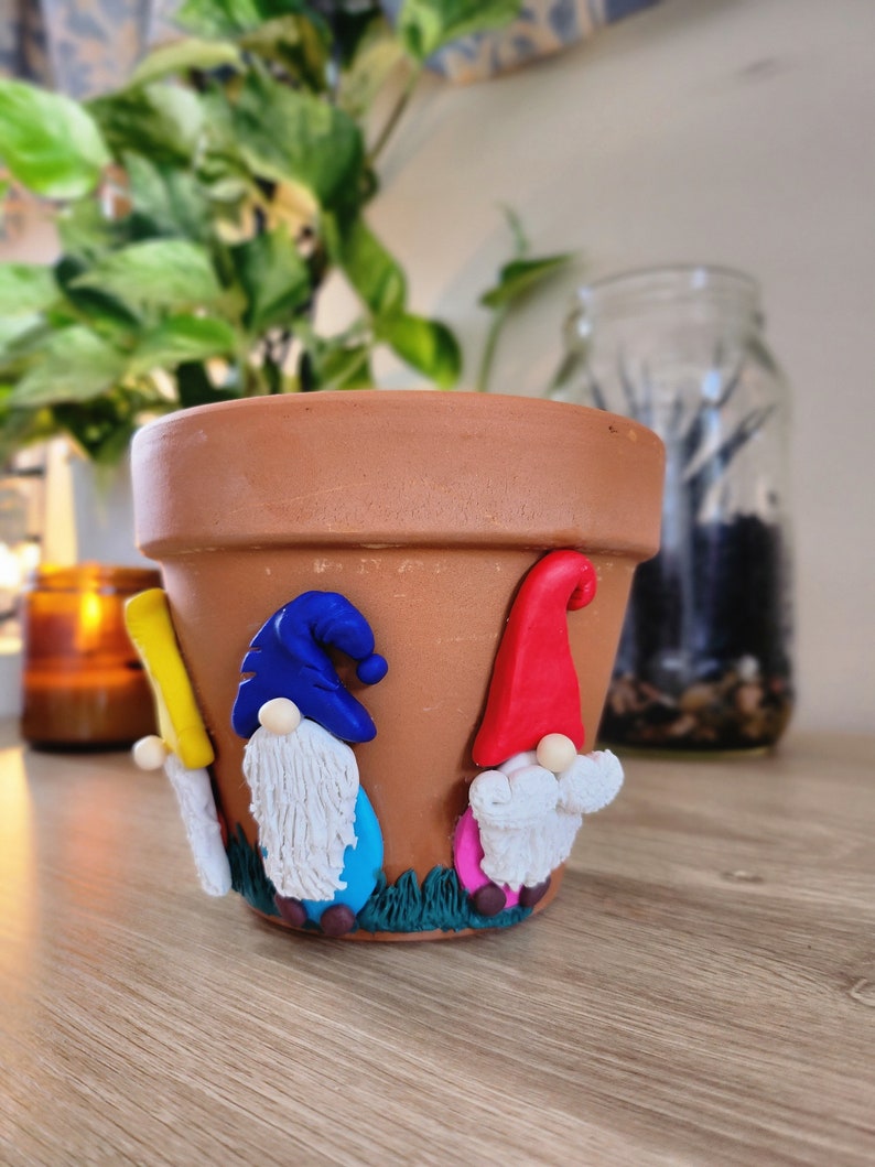 Trio of Garden Gnomes Terracotta Plant Pot Etsy Australia