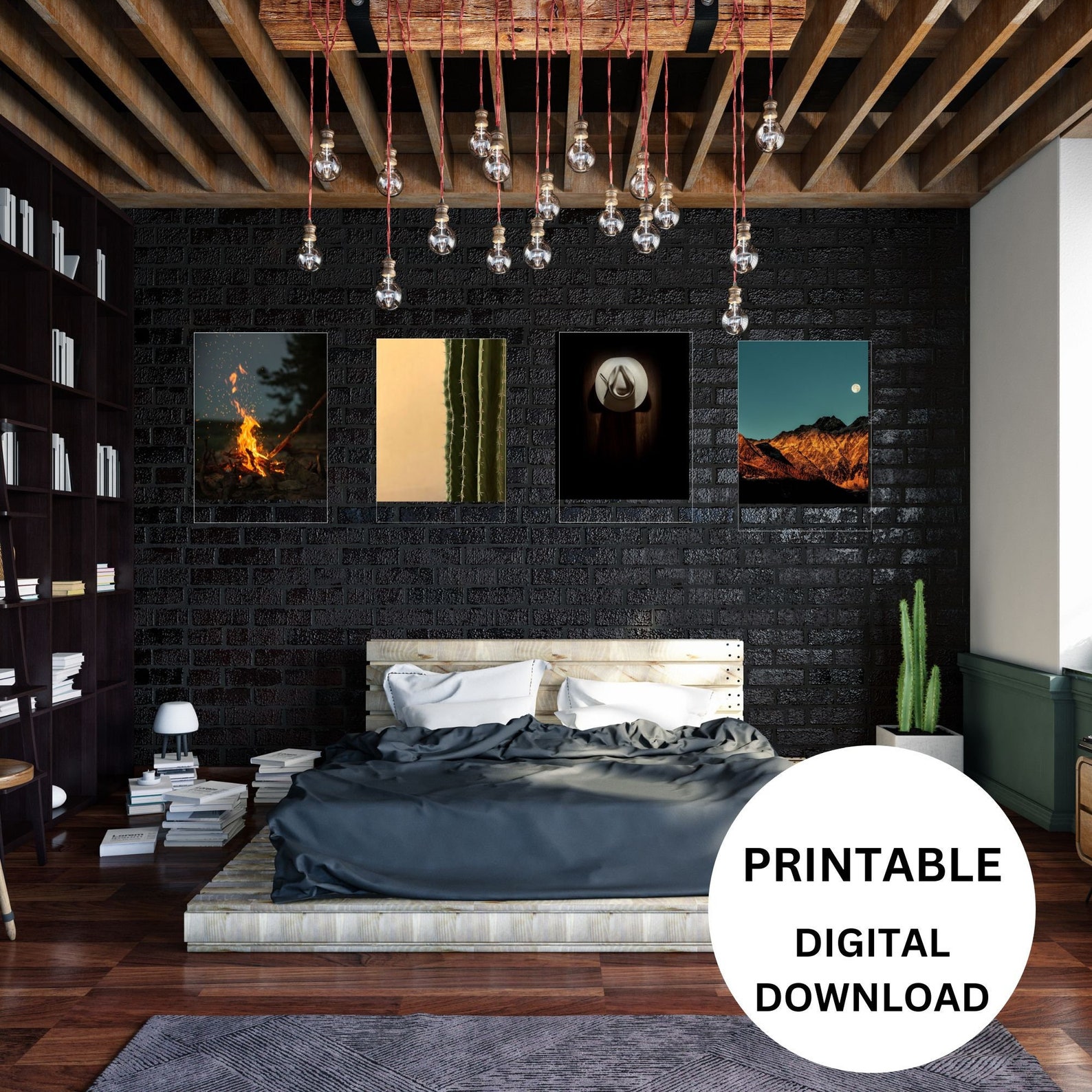 4 Set of Printable 8x10 Wall Art Western Landscape Instant Etsy