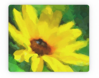 Floral Mouse Pad | Office Desk Accessories | Home Office Décor | Office Décor for Women | Pretty Mouse Pad | Yellow Daisy | Desk Mousepad