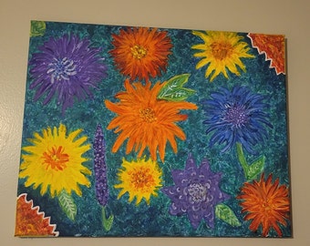 Floral Acrylic Painting