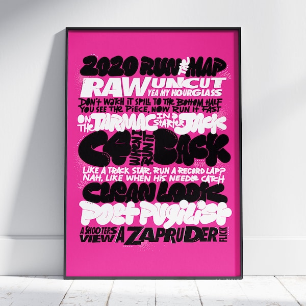 Run The Jewels, wall art, digital download, Lettering, Hip hop, typography, A4, A3, A2,