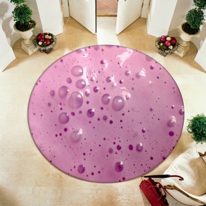Pink Round Rug, Pink Bubble Rug, 3D Rug, Luxury Rug, Under Table Rug, Coffee Room Rug, Foam Rug, Slime Rug, Bathroom Rug, Round Rug, AreaRug