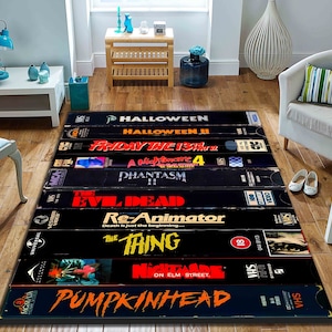 Vhs Case Rug-Vhs Tapes, Vhs Box-Vhs Nostalgic-Retro Art-Classic-Aesthetic Rug, Soft Rug, Living Room Rug, Area Rug, Home Decor, Tape Rug